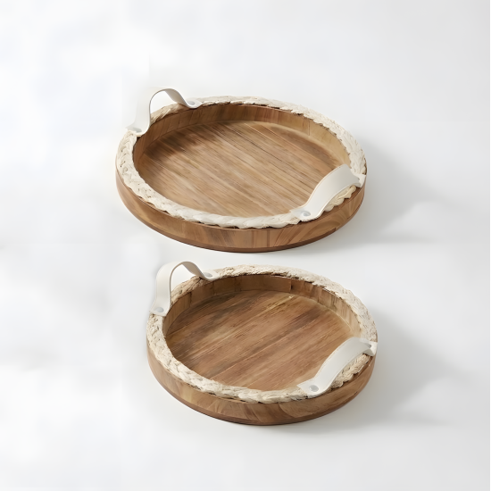 Wooden Tray Set 2 Pcs